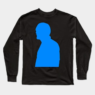 Looking Left Blue Shadowy Silhouette Long Sleeve T-Shirt